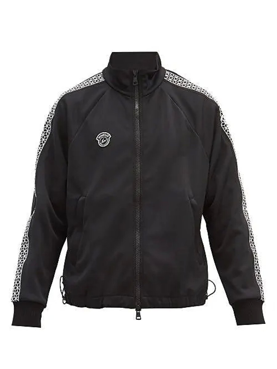 Uomini Moncler Giacche | Moncler X Frgmt - Giacca Sportiva In Jersey Ricamato A Cubetti - Uomo - Nero