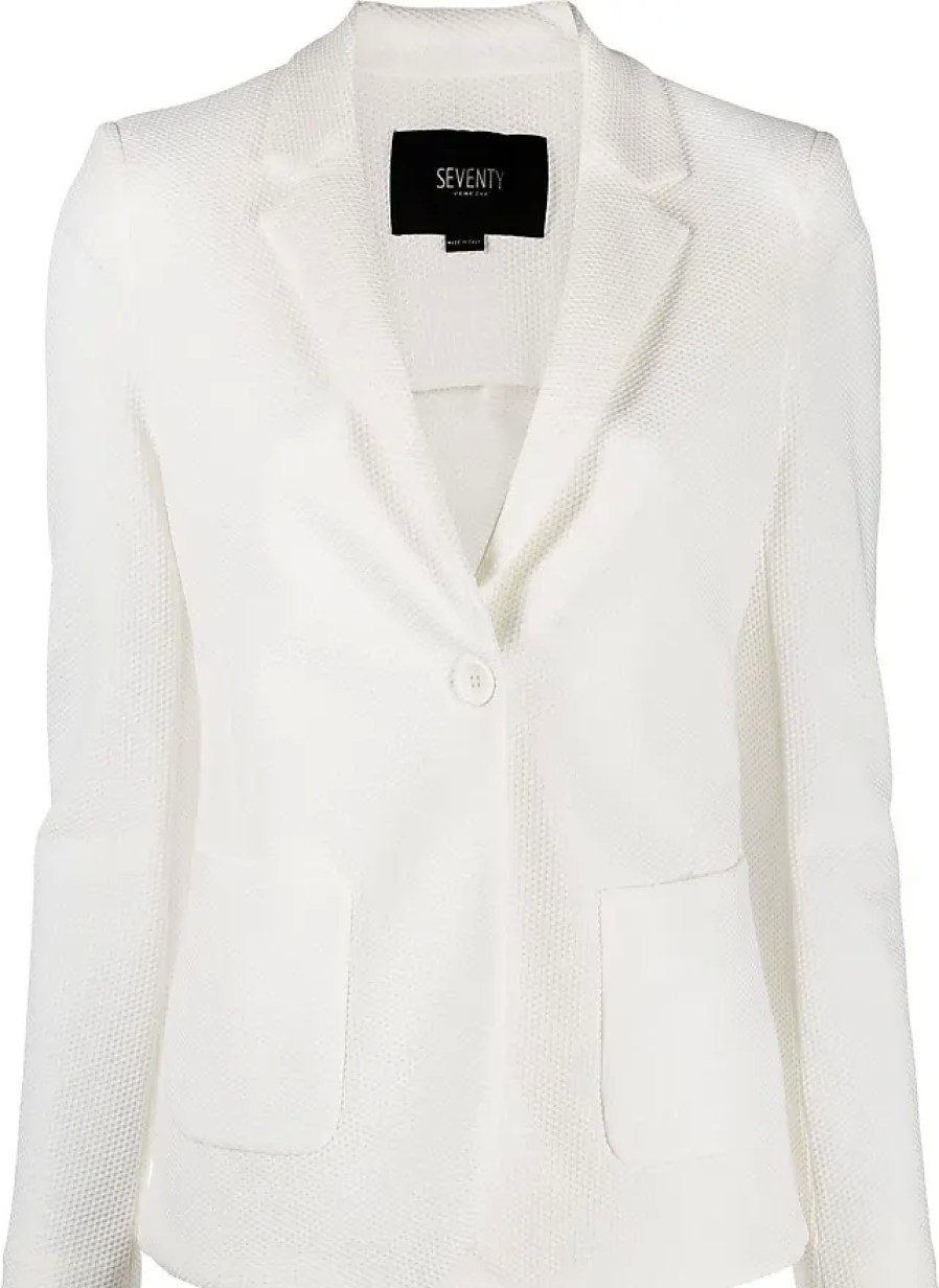 Donne Reiss Abiti | Blazer Con Finitura Testurizzata - Donna - Elastan/Poliammide/Poliammide - 38 - Bianco