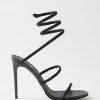 Donne Balenciaga Scarpe Estive | Sandali Cleo 105 In Raso Impreziositi Da Cristalli - Donna - Neri