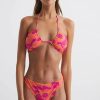 Donne Reiss Costumi Da Bagno | Lola - Top Bikini A Fascia Stampato Arancione Arancione, Us 2