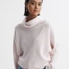 Donne Ray Maglioni | Eva - Maglione A Collo Alto In Misto Lana Grigio Chiaro, Xs