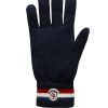 Uomini Moncler Guanti | Guanti In Lana Tricolore Blu Taglia M