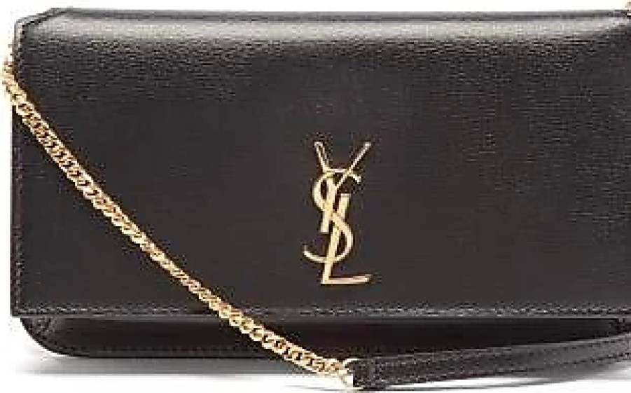 Donne San Lorenzo Borse | Porta Cellulare A Tracolla In Pelle Ysl-Monogram - Donna - Nero