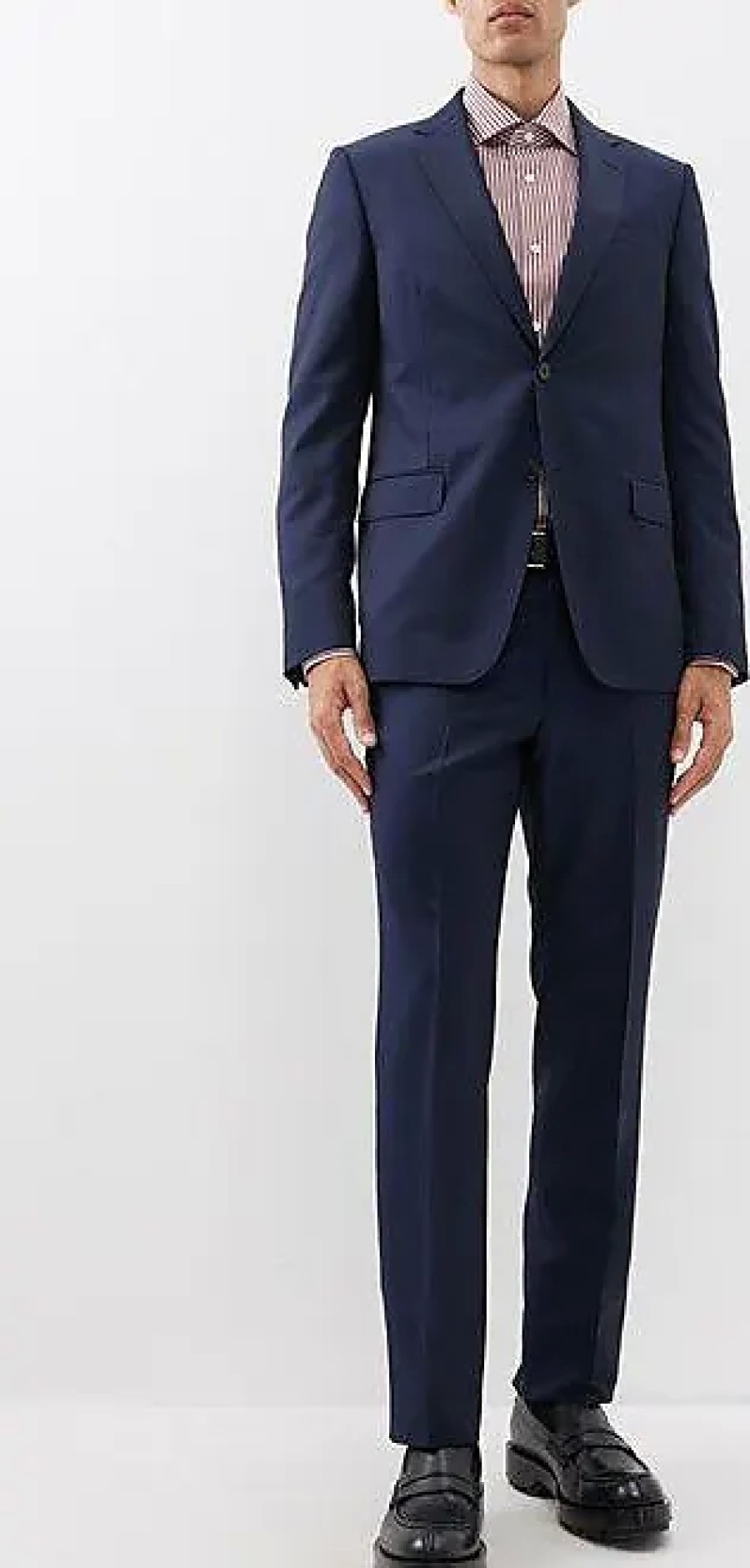 Uomini Paul Smith Abiti | Zegna - Abito Monopetto In Misto Lana - Uomo - Navy Scuro