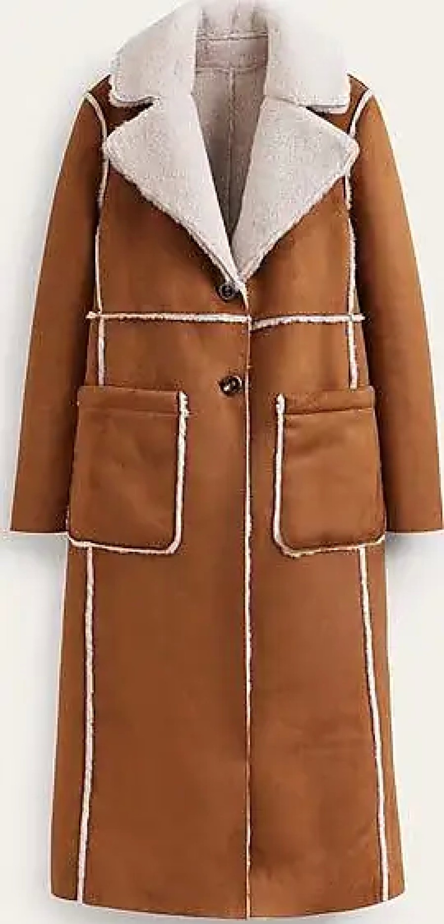 Donne MaxMara Cappotti | Cappotto Reversibile In Montone Sintetico Color Nocciola Da Donna Boden