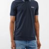 Donne Loro Piana Magliette | Boss - Polo Paddy In Pique Di Misto Cotone - Uomo - Blu Scuro