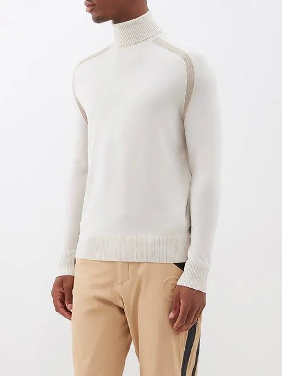 Uomini Thom Sweeney Maglioni | Maglione Gordon In Lana Vergine Con Collo Alto - Uomo - Beige