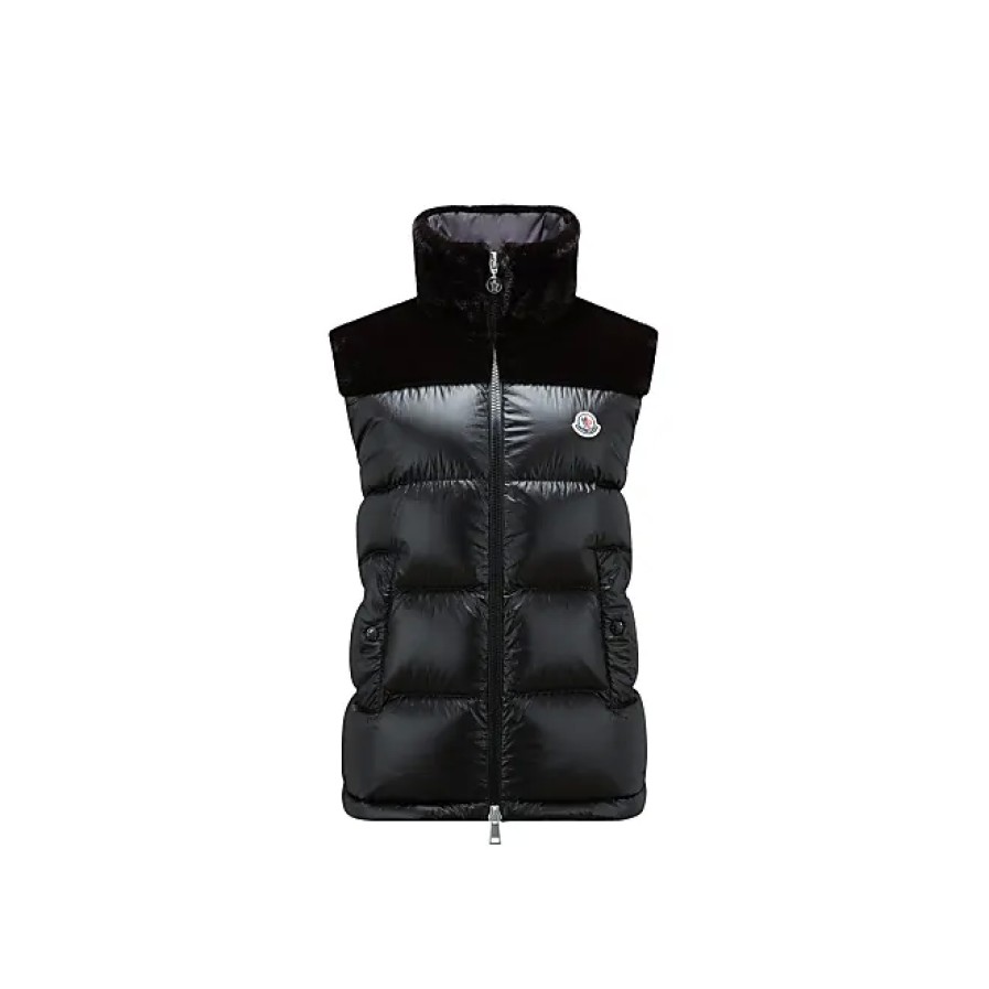 Donne Moncler Gilet | Piumino Lempa Nero Taglia 1