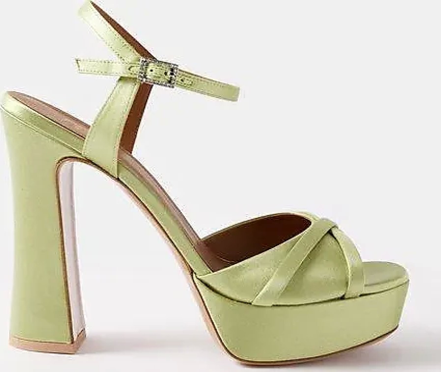 Donne Boden Scarpe Con Plateau | Sandali Keaton 125 Satin Platform - Donna - Verde Chiaro