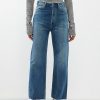 Donne Paige Jeans | Jeans Con Cimosa A Gamba Dritta - Donna - Blu Medio