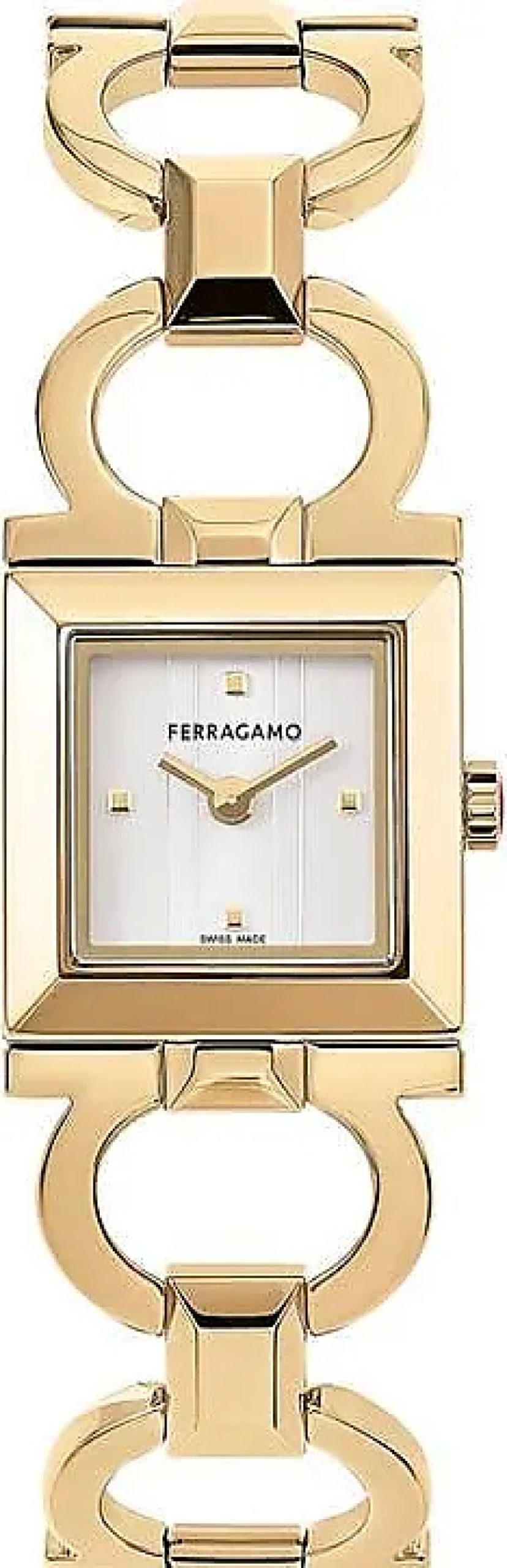 Donne Ferragamo Orologi | Orologio Con Doppio Bracciale Gancini Quadrato, 25Mm In Oro Giallo Ip Di Nordstrom