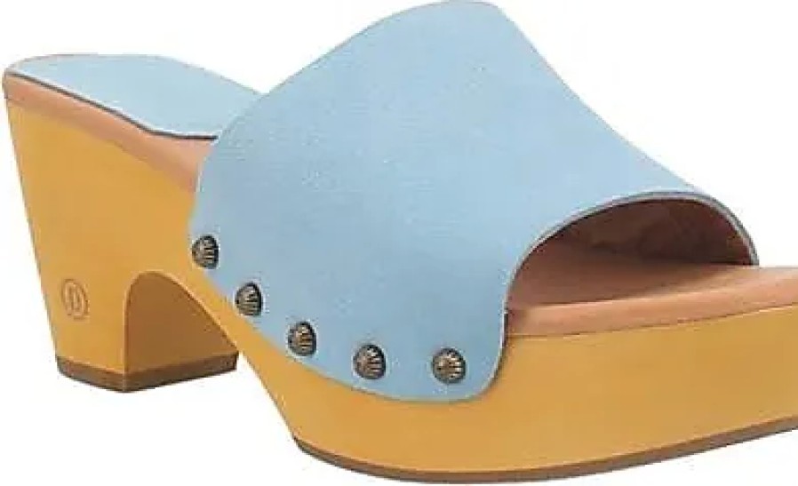 Donne Nove ovest Scarpe Con Plateau | Sandalo Laterale Con Plateau In Legno Di Faggio In Blu A Nordstrom, Taglia 6.5