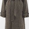 Uomini Paul Smith Cappotti | Cappotto Oversize In Lana A Spina Di Pesce Con Cintura - Donna - Cammello