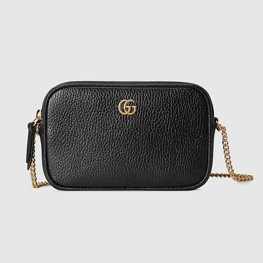 Donne Prada Borse | Borsa A Spalla Mini Gg Marmont, Nera, In Pelle