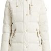 Donne Moncler Giacche | Piumino Con Cappuccio In Piumino E Piume Color Crema A Nordstrom, Taglia X-Small