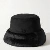 Donne Tutti i santi Cappelli | Cappello Alla Pescatora In Lana E Pelliccia Sintetica - Nero - S,M,L