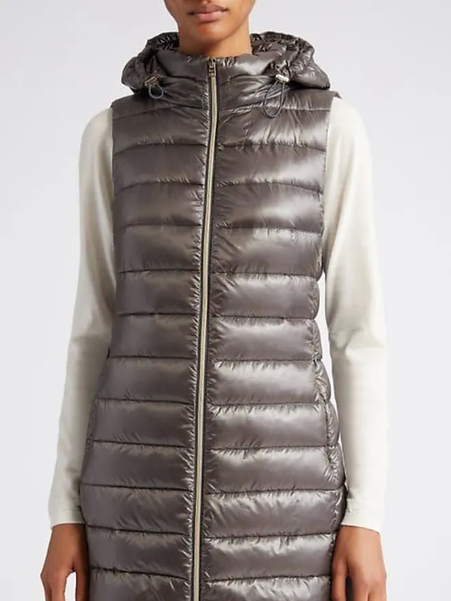 Donne Palm Angels x Moncler Gilet | Piumino Con Cappuccio Resistente All'Acqua Serena In 9480 Antracite A Nordstrom, Taglia 10 Us