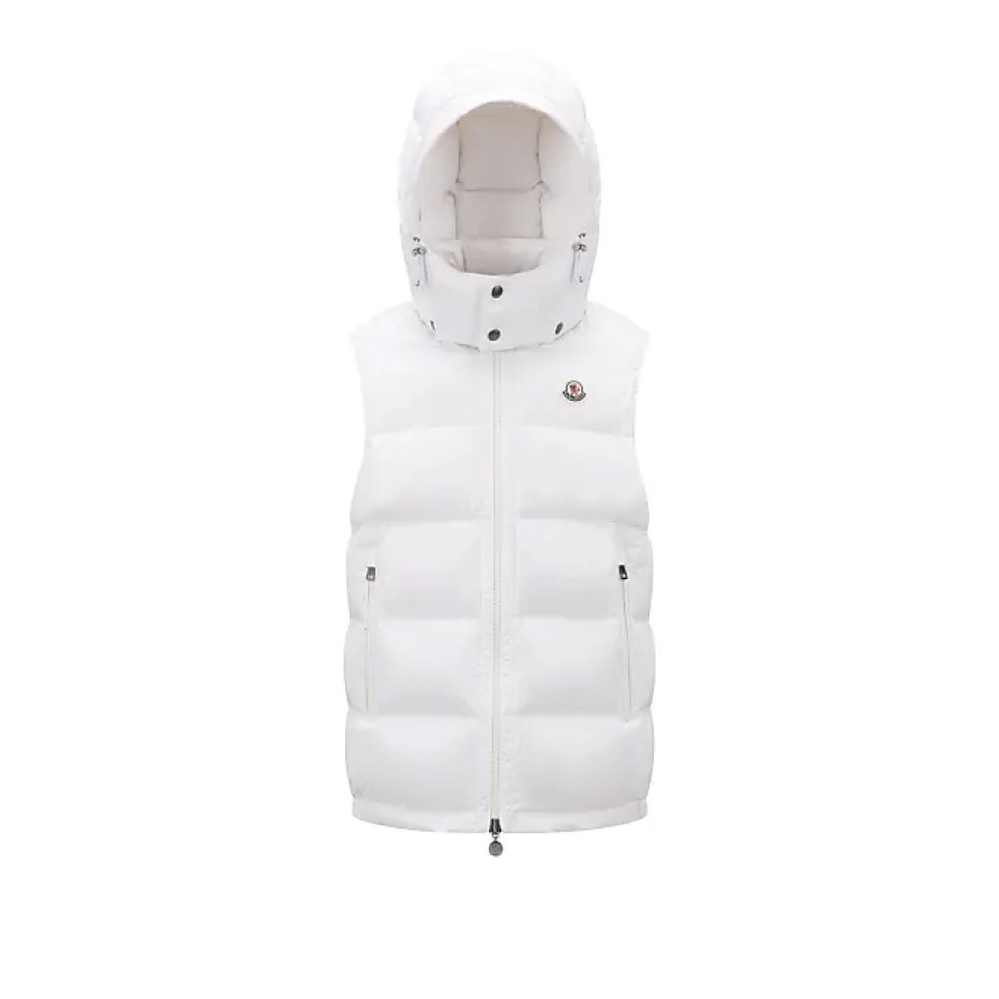 Uomini Moncler Gilet | Gilet In Piumino Bormes Bianco Taglia 4