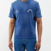 Donne Loro Piana Magliette | T-Shirt In Jersey Di Cotone Con Stampa Logo Collegiate - Uomo - Blu Multi