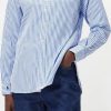 Donne Luca Faloni Camicie | Camicia Oxford In Cotone A Maniche Lunghe A Righe - Donna - Blu Bianco