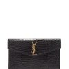 Donne San Lorenzo Borse | Pochette Uptown Ysl-Plaque In Pelle Effetto Coccodrillo - Donna - Nera