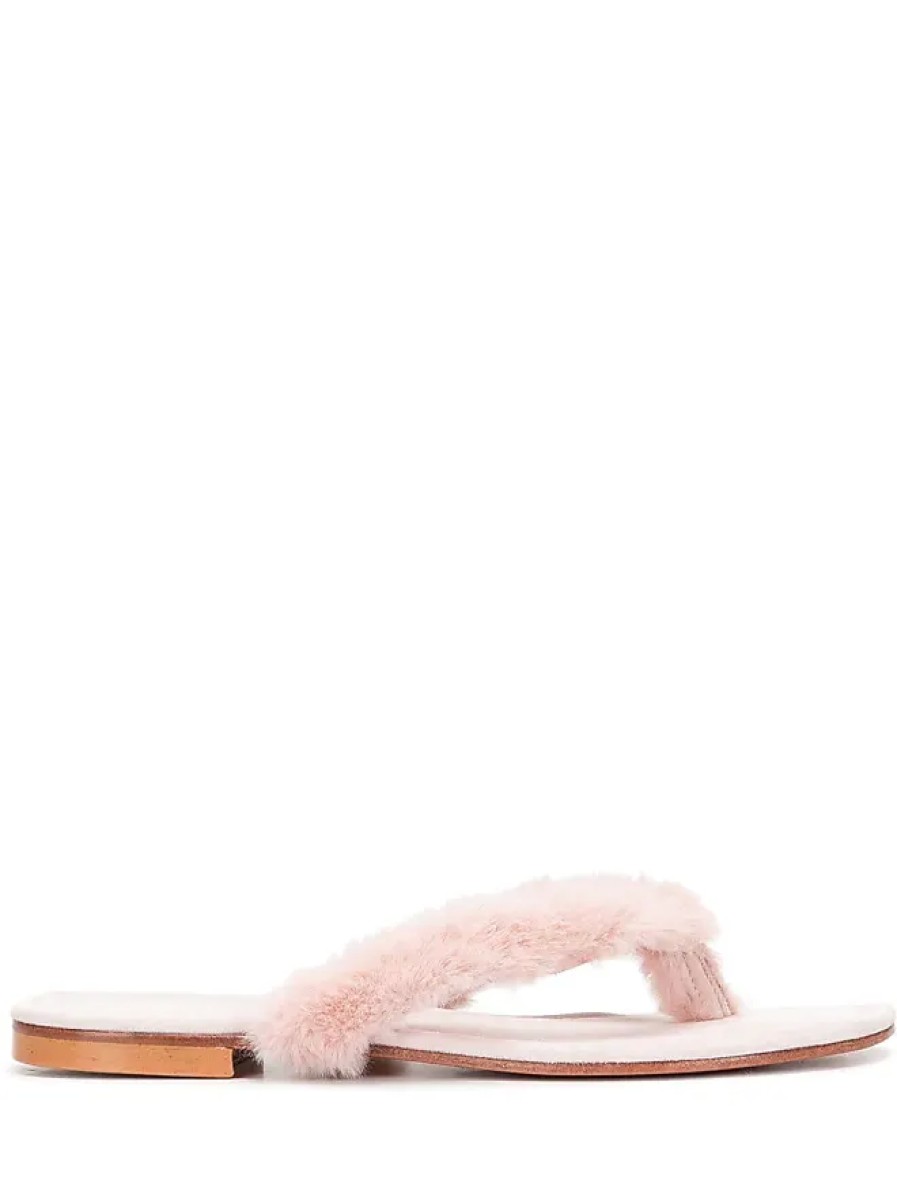 Donne Versace Infradito | Infradito Ivanka Artificial Fur - Donna - Pelliccia Artificiale/Pelle/Pelle - 36 - Rosa