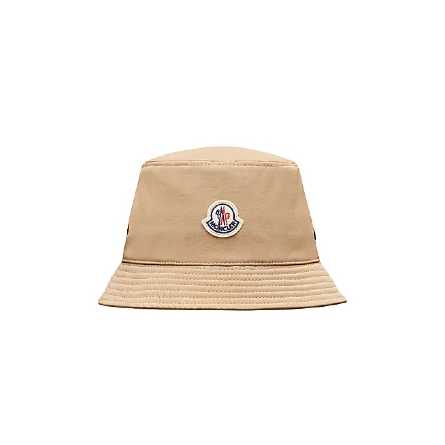 Donne Moncler Cappelli | Cappello Da Pescatore In Cotone Beige Taglia S