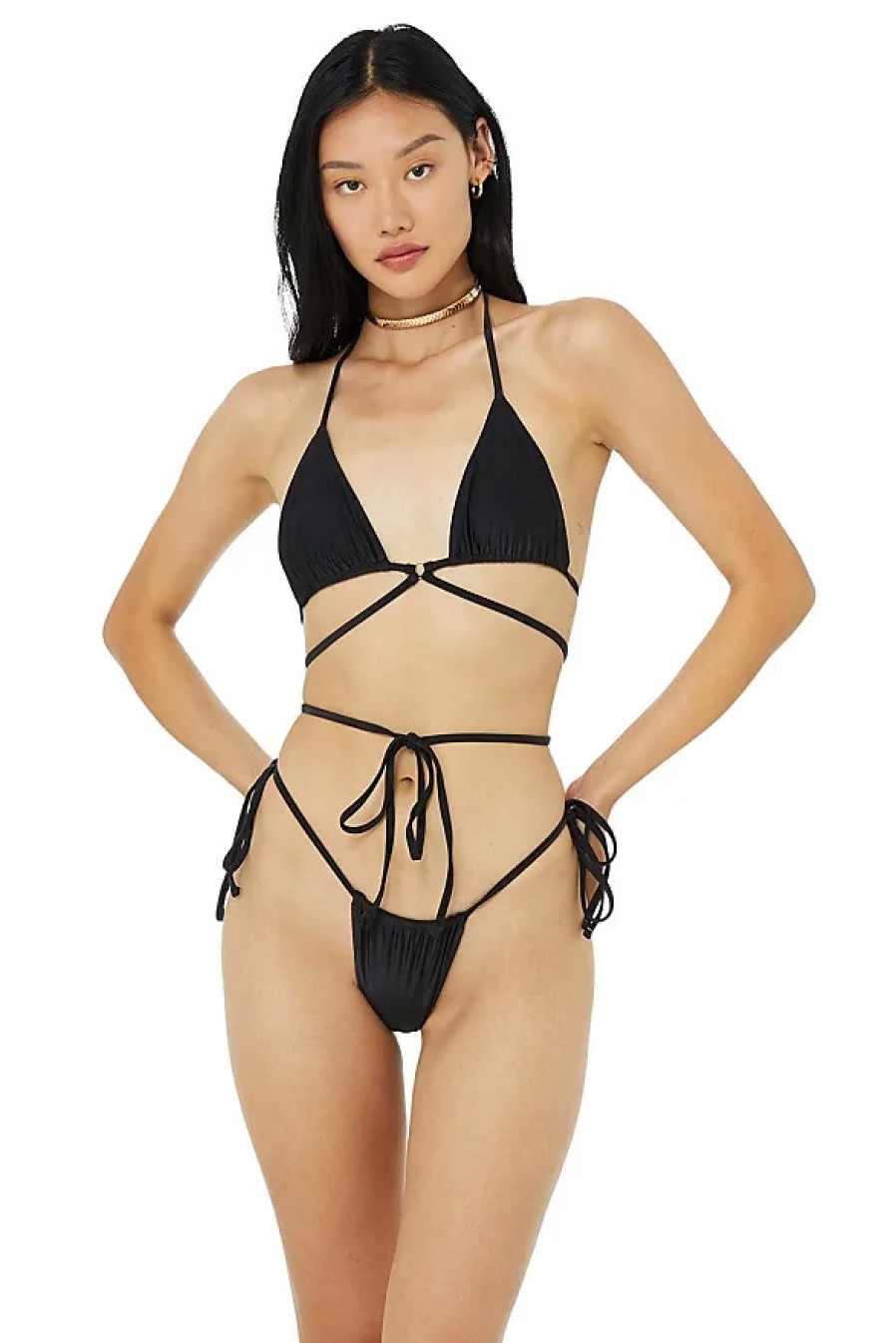 Donne Alo Yoga Costumi Da Bagno | Alo X Frankies Bikini Tatum Top In Nero, Taglia: Media