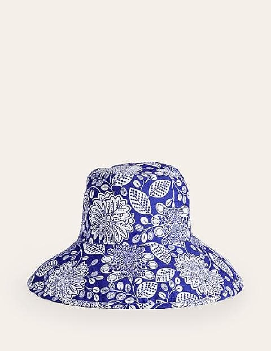 Donne Alanui Cappelli | Cappello Da Pescatore In Tela Stampata Blu Brillante, Gardenia Swirl Women Boden