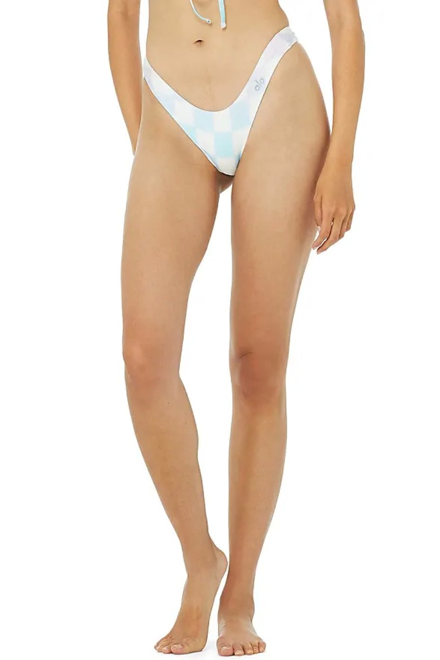 Donne Alo Yoga Costumi Da Bagno | Alo X Frankies Bikini Katarina Bottom A Scacchi Pastello, Taglia: M