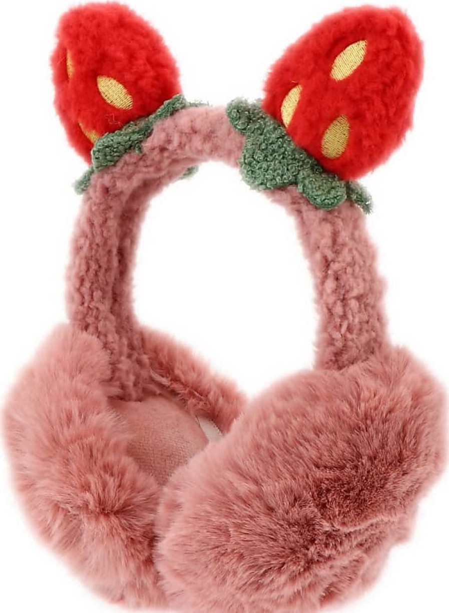 Donne CC Cuffie Antirumore | Paraorecchie Da Donna E Ragazza, In Peluche, Caldi E Invernali, Scaldaorecchie Chic Alla Fragola