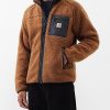 Uomini Reiss Giacche | Carhartt Wip - Giacca In Pile Con Cerniera Prentis - Uomo - Marrone