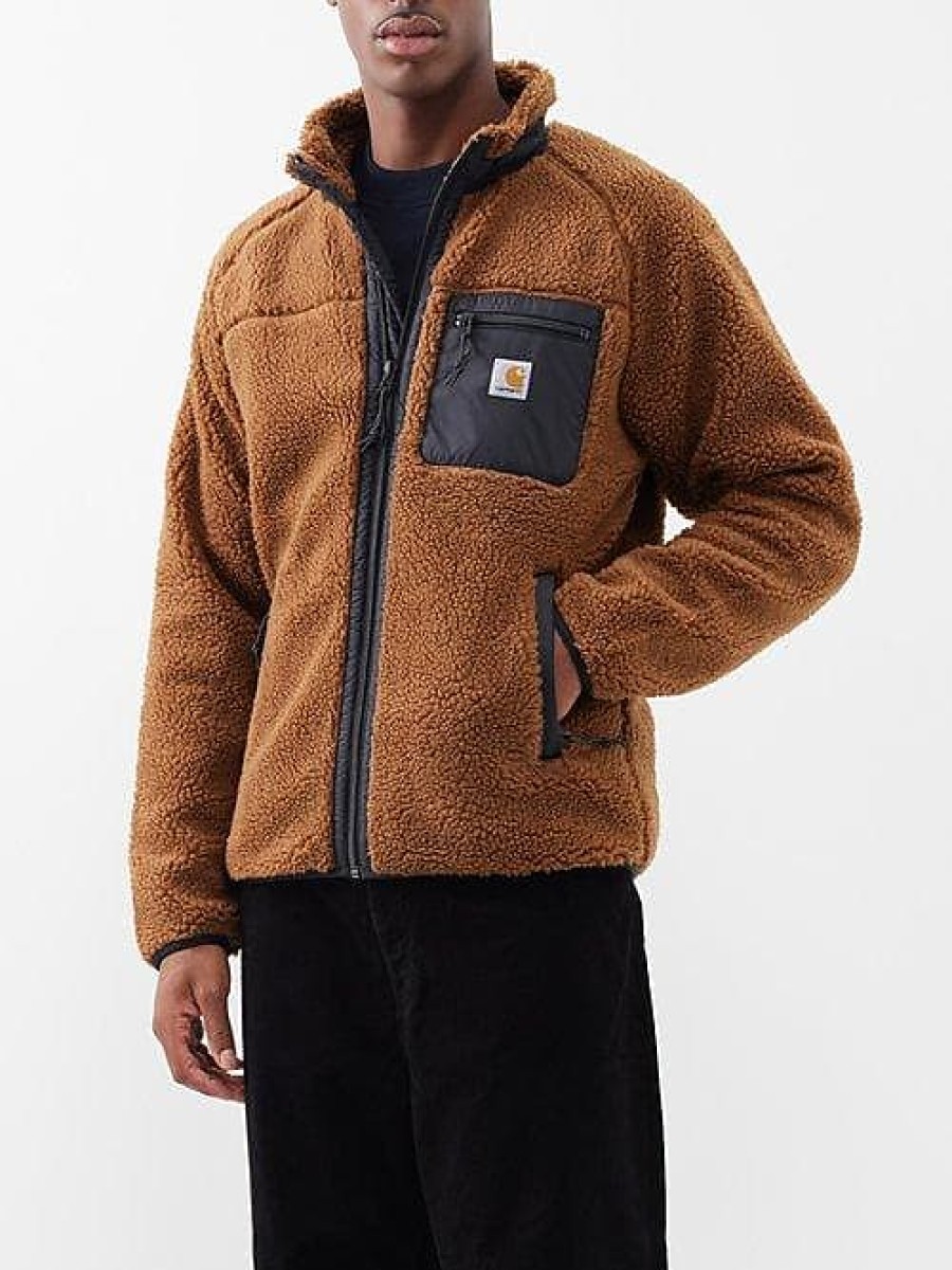 Uomini Reiss Giacche | Carhartt Wip - Giacca In Pile Con Cerniera Prentis - Uomo - Marrone