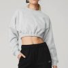 Donne Abbigliamento Vuori Maglioni | Devotion Top Pullover Girocollo In Grigio Erica Atletico, Taglia: L | Alo Yogaae