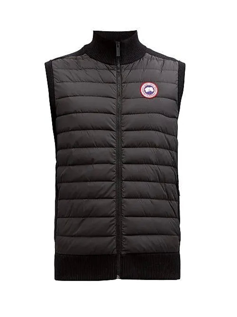 Uomini Oca del Canada Gilet | Gilet Ibrido Trapuntato In Lana Merino - Uomo - Nero