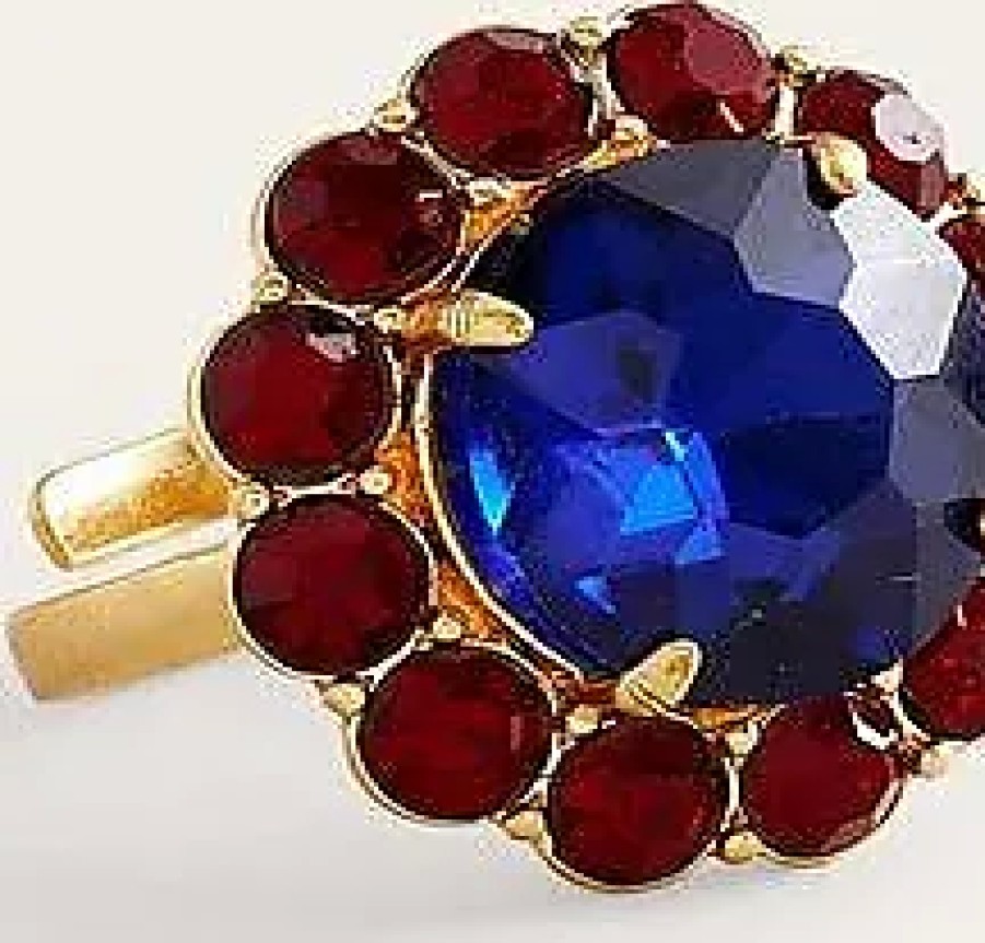 Uomini Innovazioni sui marchi Gioielleria | Anello Fiore Decorato Rosso/Blu Donna Boden