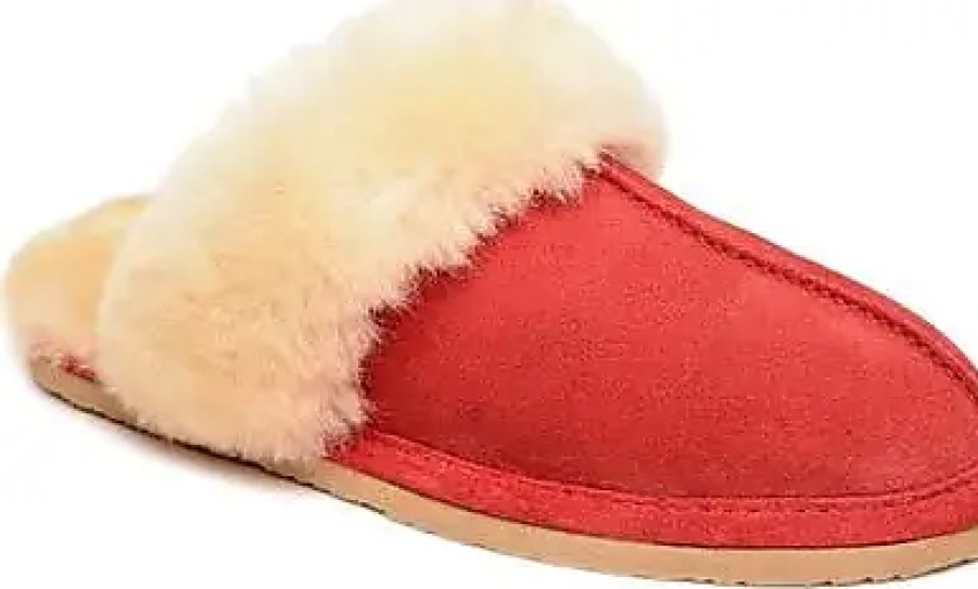 Donne Birkenstock Pantofole | Pantofola In Vera Pelle Di Pecora Rossa A Nordstrom, Taglia 10