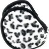 Donne Monica Cuffie Antirumore | Scaldaorecchie In Pile Con Stampa Ghepardo Leopardo Bianco Nero Grigio Dietro I Capelli