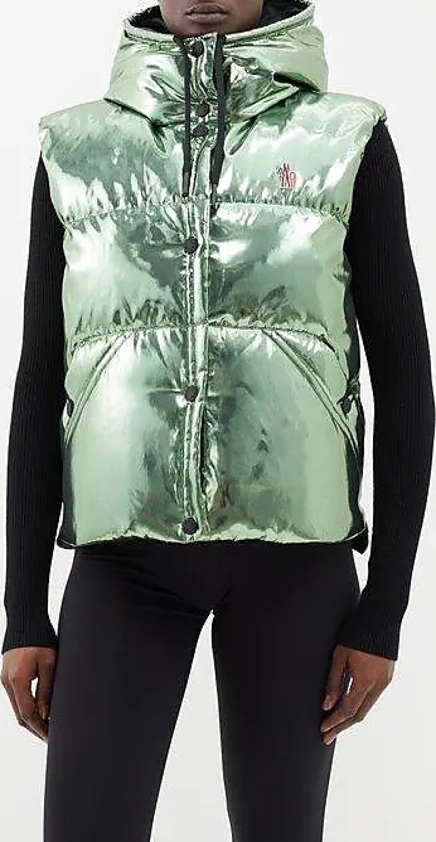 Donne Moncler Gilet | Gilet Trapuntato Lucido Ramees - Donna - Verde Scuro