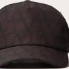 Uomini Ferragamo Tappi | Cappello Da Baseball Toile Iconographe In Nylon Uomo Ebano 57