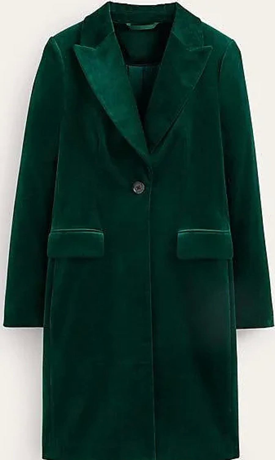 Donne Boden Cappotti | Cappotto In Velluto Canterbury Emerald Night Donna Boden