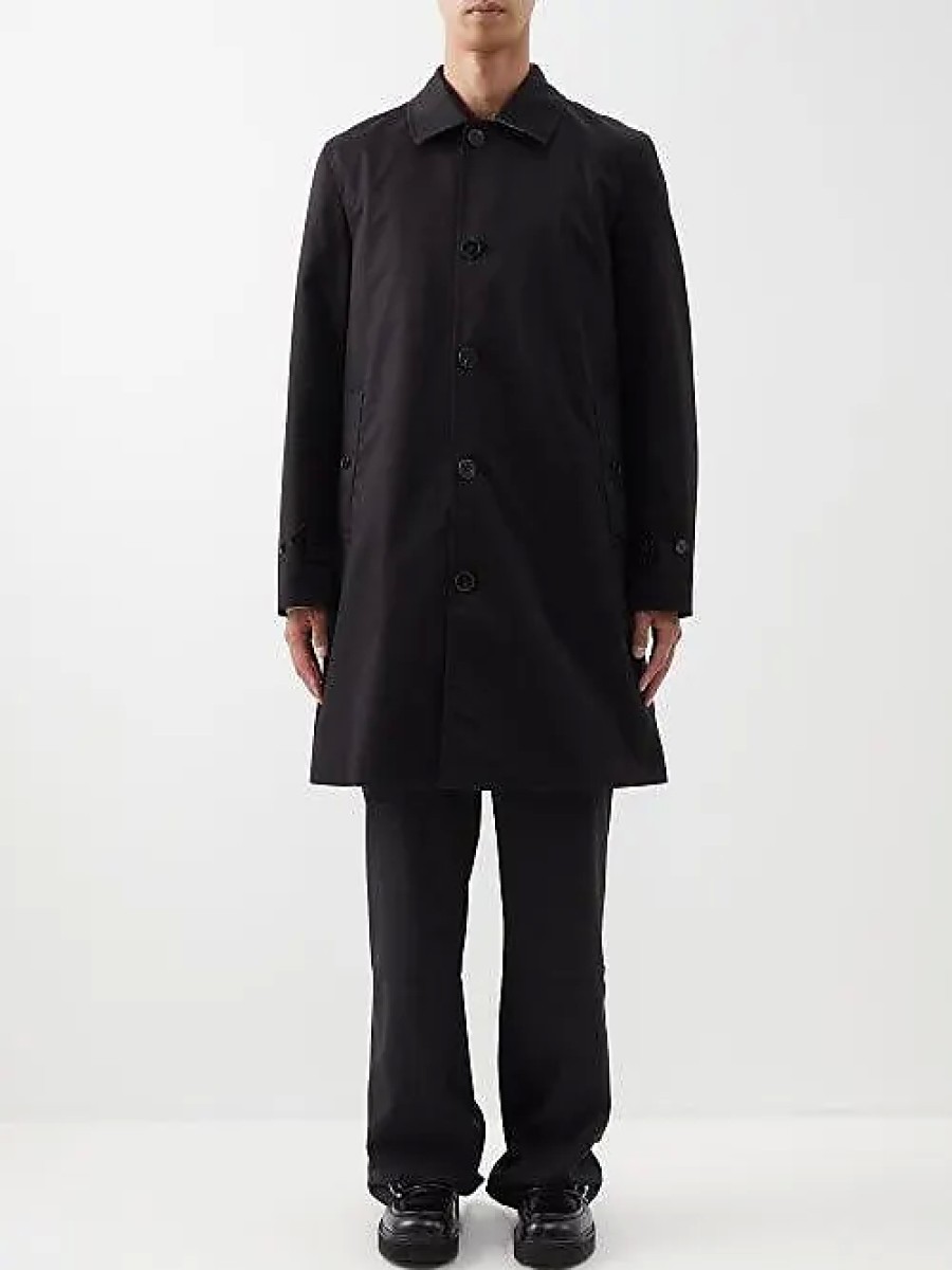 Uomini Diesel Cappotti | Cappotto Mac Paddington In Gabardine Di Cotone - Uomo - Nero