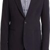 Uomini Alexander McQueen Abiti | Cappotto Sportivo In Lana Vergine Testurizzata In Nero / Blu Scuro A Nordstrom, Taglia 38 Us