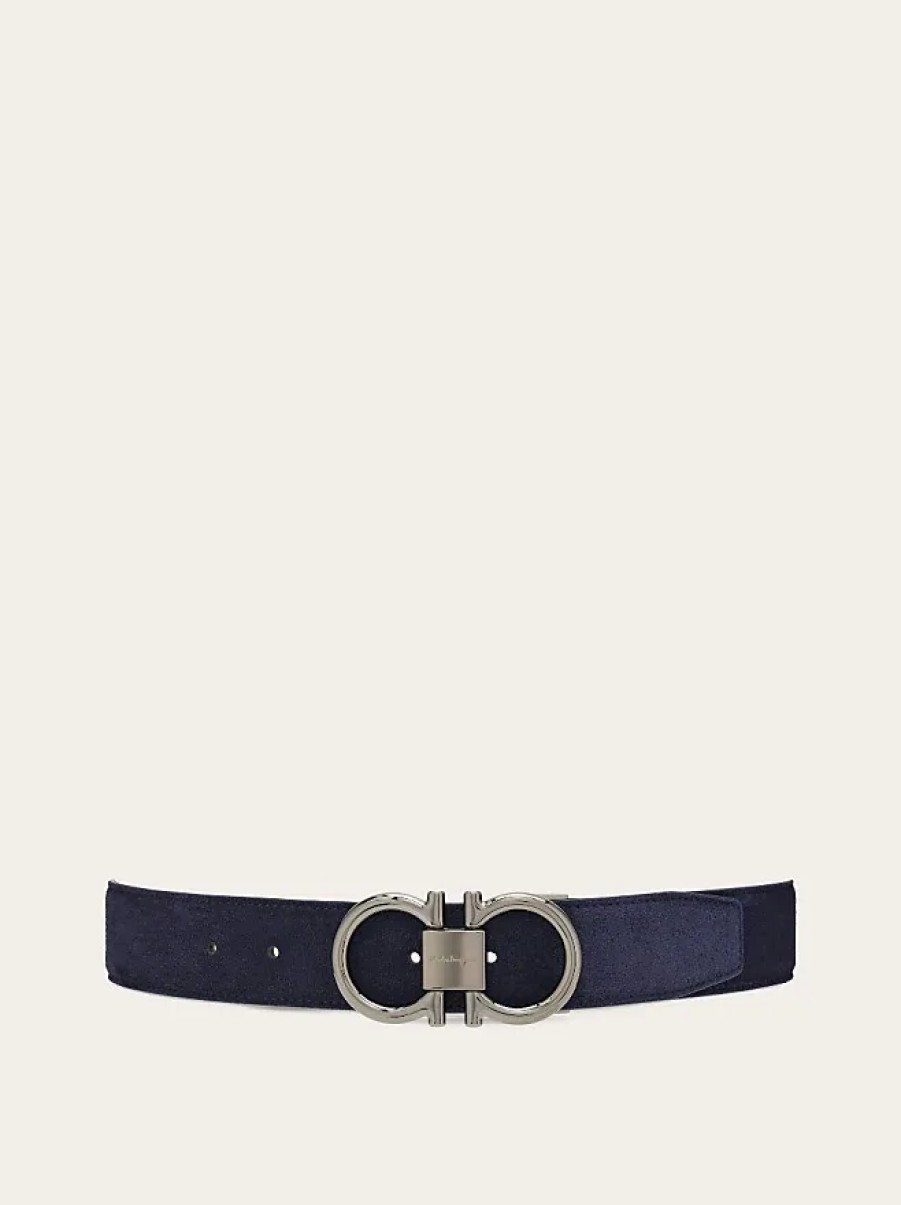 Uomini Boden Cinghie | Cintura Gancini Uomo Regolabile Blu Navy Taglia 105Cm