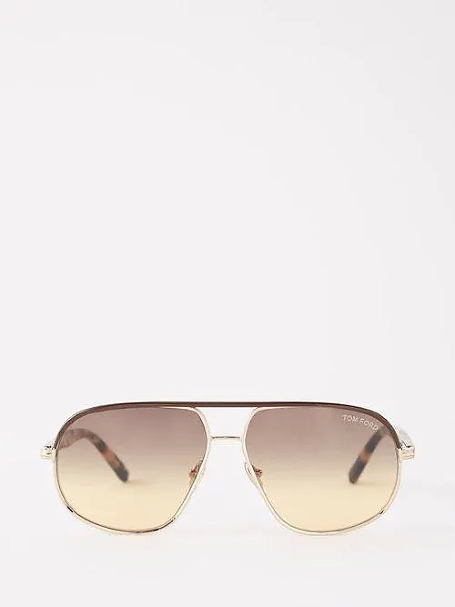 Uomini Ray-Ban Occhiali Da Sole | Occhiali Da Sole Maxwell Aviator Metal - Uomo - Oro Rosa