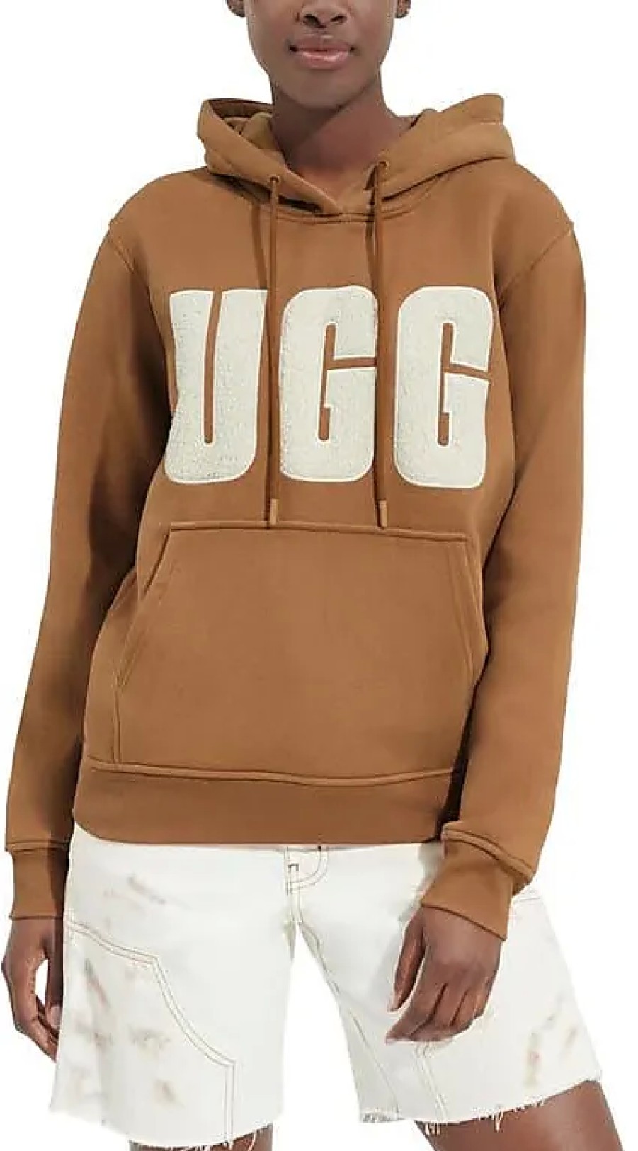 Donne Alo Yoga Maglioni | Felpa Con Cappuccio Ugg(R) Rey Fluffy Logo In Castagna/Gesso A Nordstrom, Taglia X-Small