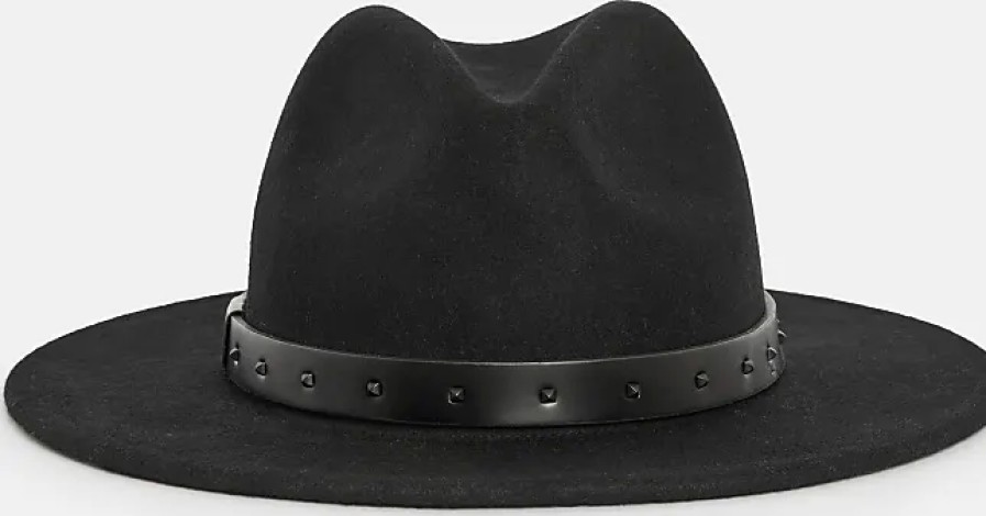 Donne Tutti i santi Cappelli | Fedora Maxi In Lana Opaca Con Borchie