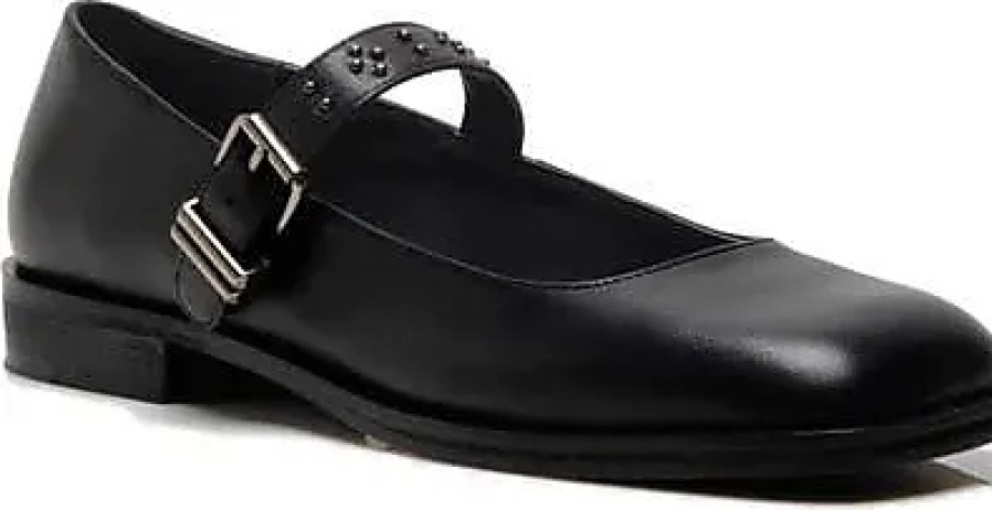 Donne Prada Scarpe Di Pelle | Rumor Mary Jane Piatta In Pelle Nera A Nordstrom, Taglia 6,5