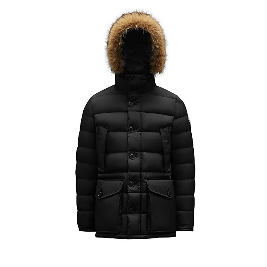 Uomini Moncler Giacche | Piumino Lungo Cluny Nero Taglia 2