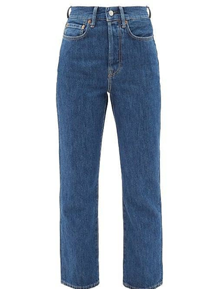 Uomini Levi's Jeans | Jeans Mece A Vita Alta Tagliati A Gamba Dritta - Donna - Blu Scuro